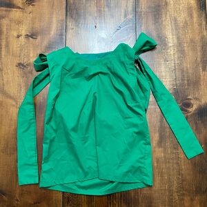 Preppy Green Back Bow Tie The Tiny Tassel Medium Blouse